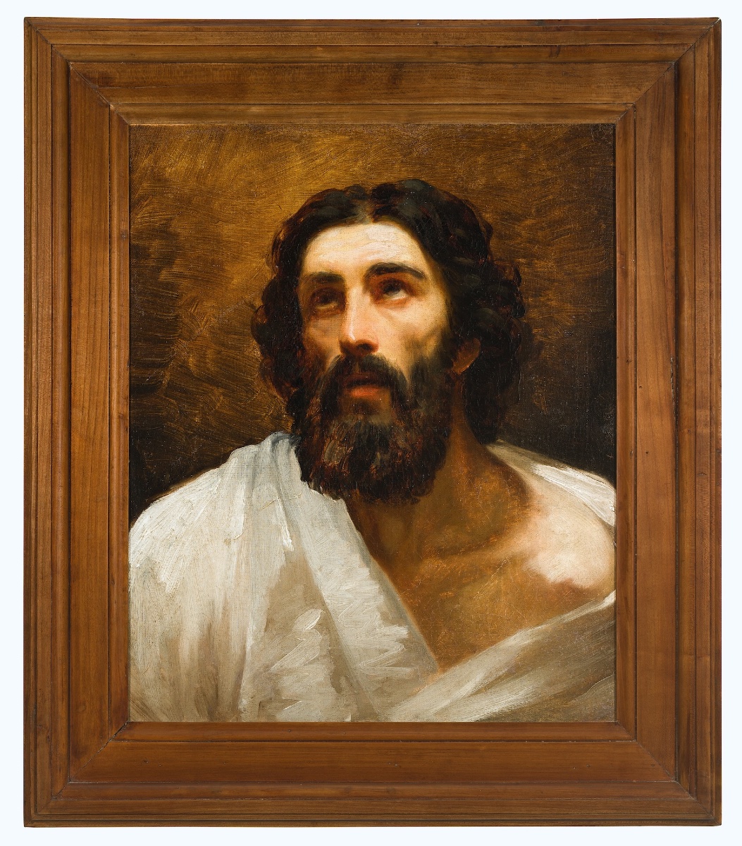 École française du milieu du XIXe siècle - Figure christique - Huile