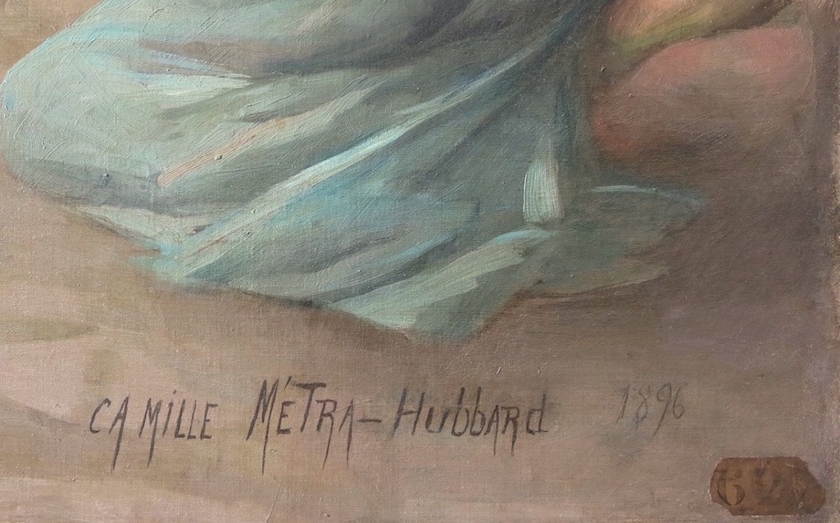 Camille Metra (XIX-XX) - La coupe du roi de Thulé - Huile - Signée-photo-2