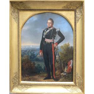 Victor Favier (1824–1889?) - Portrait Of Maximilien Despagne In Front Of The Palace Of Versailles