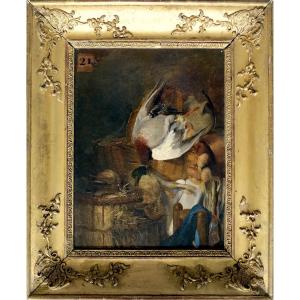 Louis Auguste Second, dit Féréol (1795–1870) - Nature morte au colvert et au lièvre - Huile