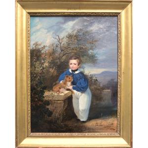 Théophile Charon-Lémérillon (1807–1873) - Portrait de Jules Michel Simonet enfant - Huile