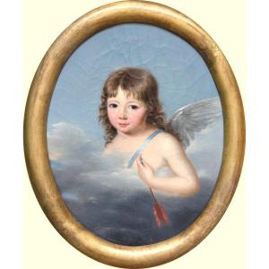 Attribué à Jeanne Élisabeth Chaudet (1761–1832) - Cupidon tenant sa flèche - Huile