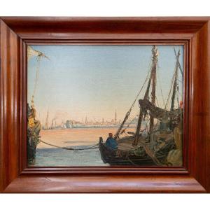 Louis Lottier (1807–1892) - View Of Cairo, Egypt - Oil