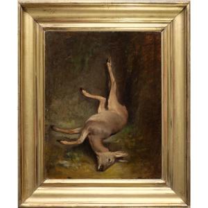 Ecole Française de la première moitié du XIX siècle - Trophée à la biche  - Huile
