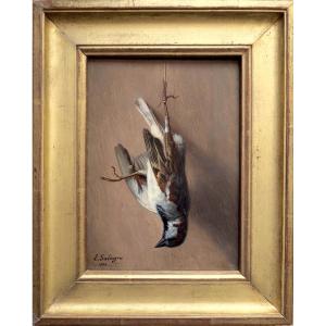 édouard Salingre (1829–1892) - Trophy Of A Passerine - Oil On Canvas 