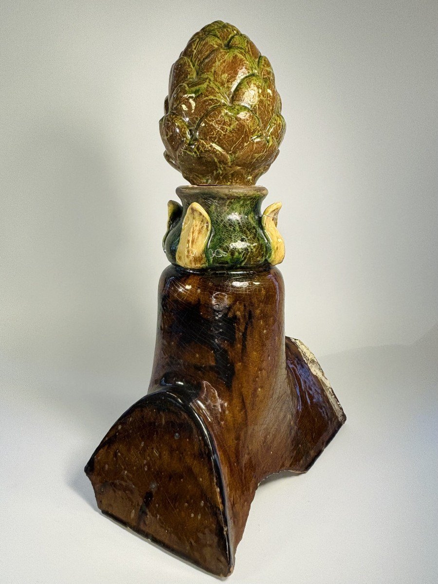 Epi De Faîtage En Terre Cuite Vernissée, Fin 19e, Poterie De Bavent