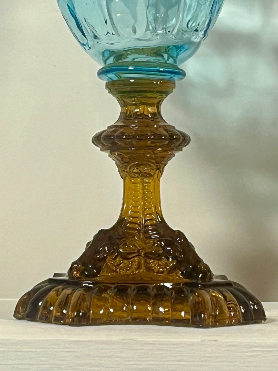 Pair Of Large Portieux Crystal Vases, George Sand Model, 20th Century-photo-3