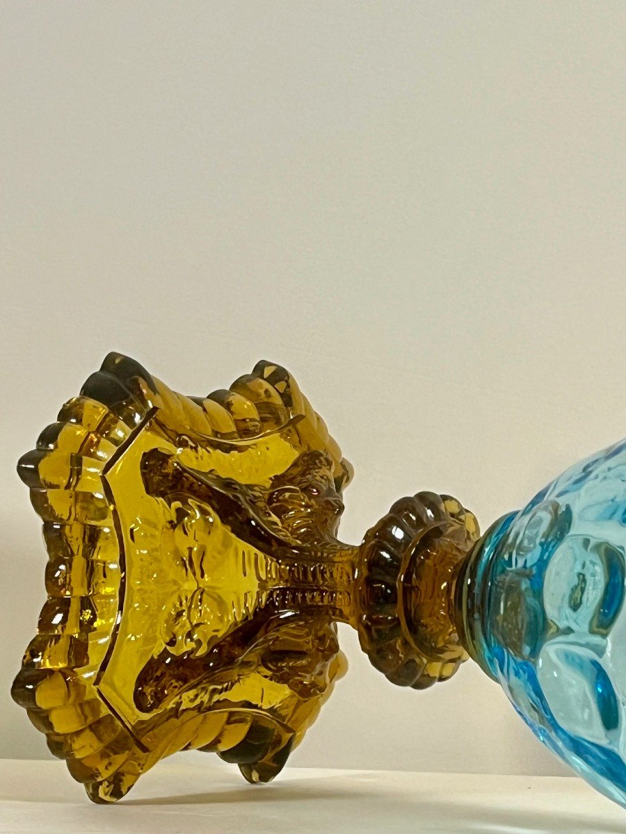 Pair Of Large Portieux Crystal Vases, George Sand Model, 20th Century-photo-4