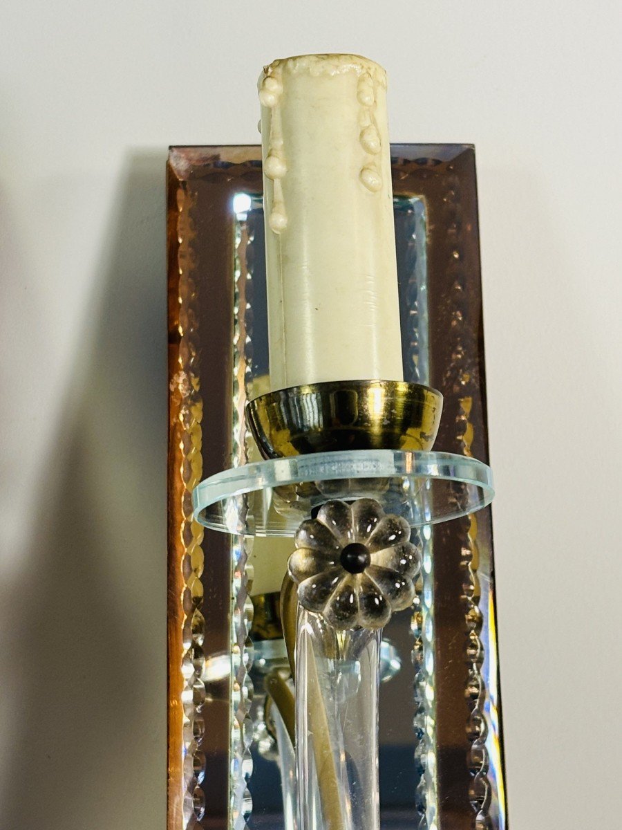 Beautiful Pair Of Murano Wall Sconces, 1940s-photo-2