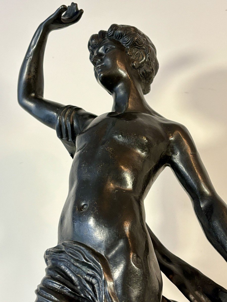Bronze à Patine Noire, Ecole Italienne Du XXe Siècle, Signé Farbel-photo-3