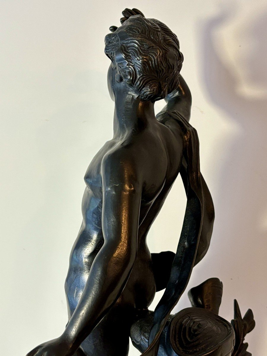 Bronze à Patine Noire, Ecole Italienne Du XXe Siècle, Signé Farbel-photo-6