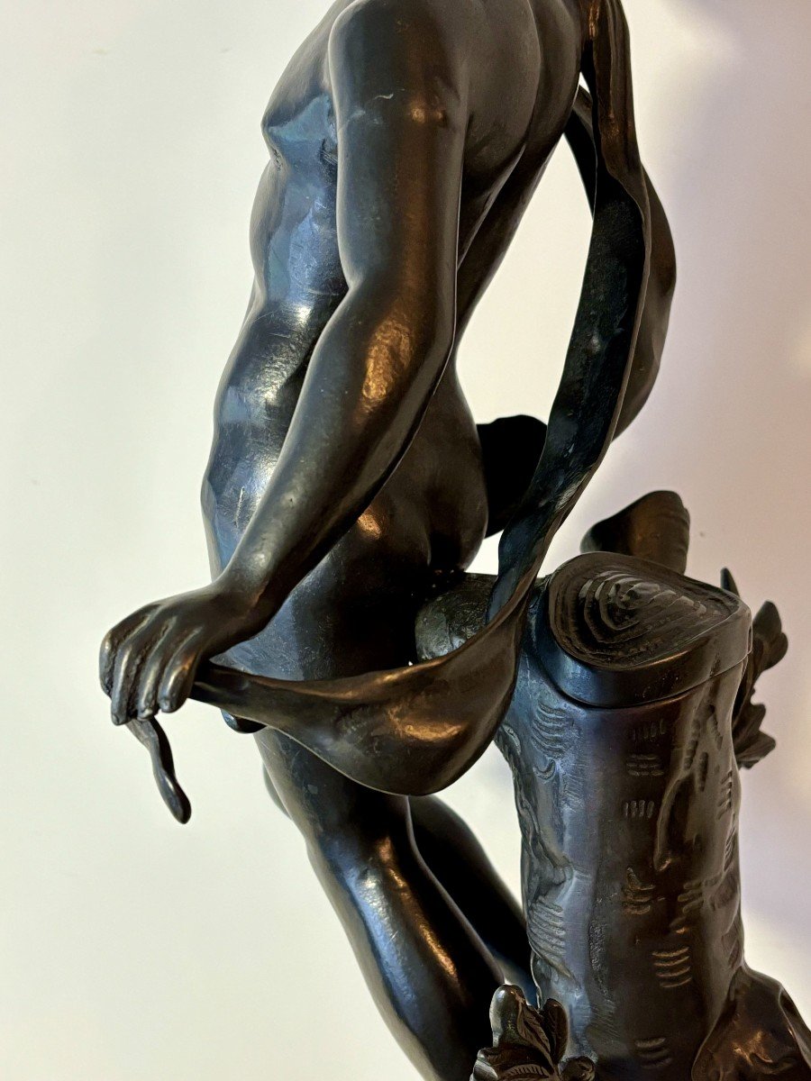 Bronze à Patine Noire, Ecole Italienne Du XXe Siècle, Signé Farbel-photo-7