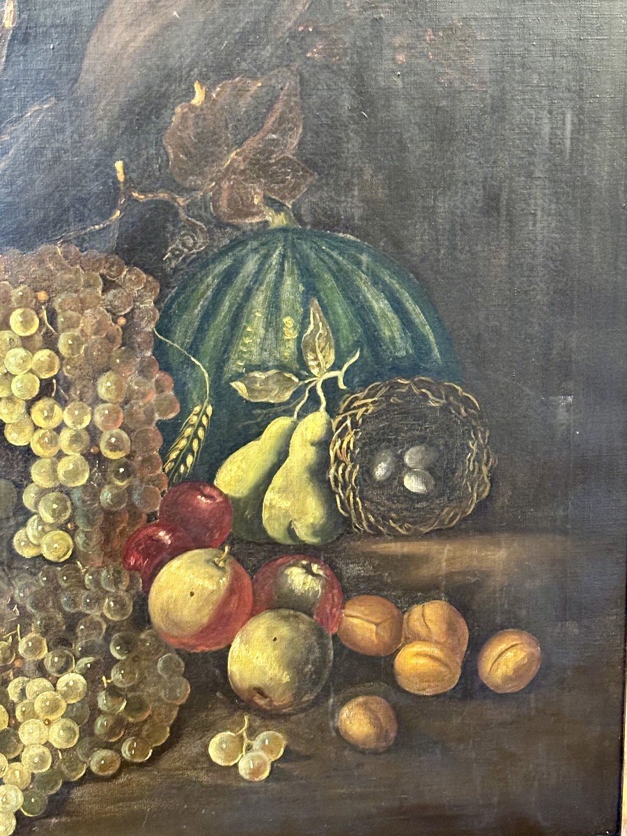 Spanish School, Oil On Canvas Still Life, 19th Century-photo-3