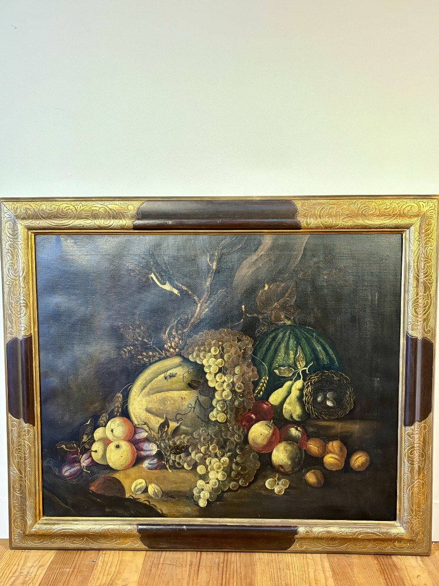 Spanish School, Oil On Canvas Still Life, 19th Century