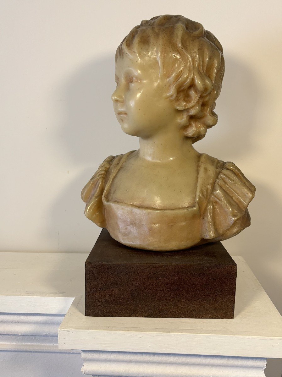 Buste En Cire représentant Anne Andeoud, d'Après Jean-Antoine Houdon, 20e Siècle-photo-2