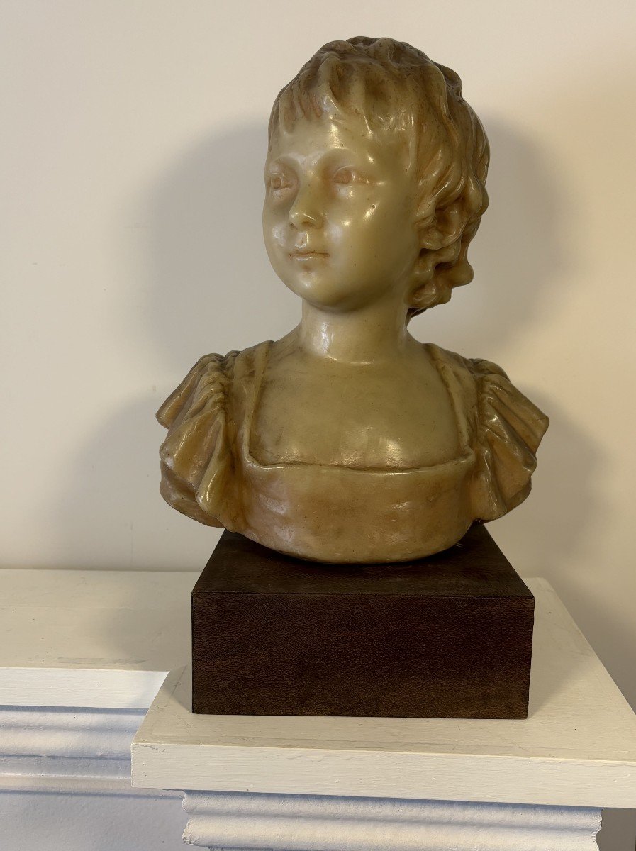 Buste En Cire représentant Anne Andeoud, d'Après Jean-Antoine Houdon, 20e Siècle-photo-3