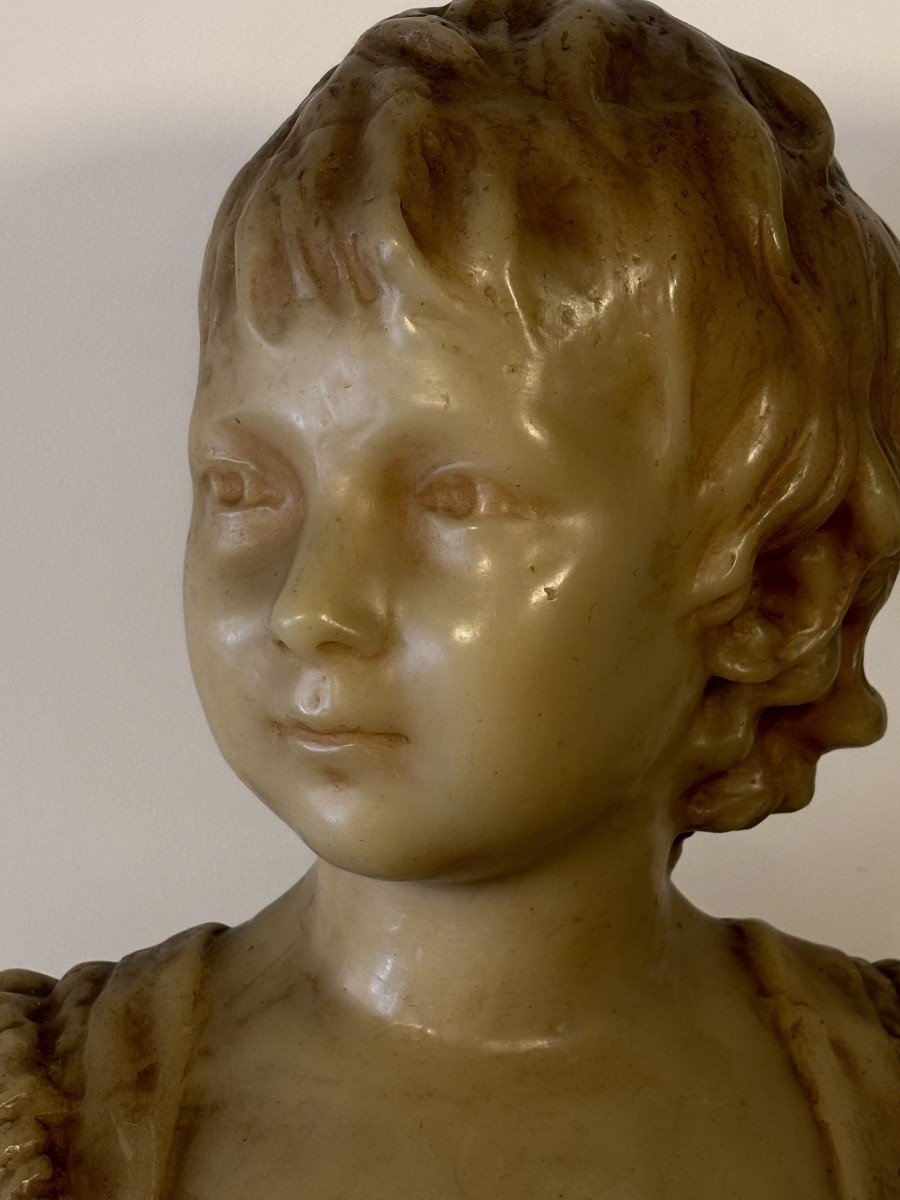 Buste En Cire représentant Anne Andeoud, d'Après Jean-Antoine Houdon, 20e Siècle-photo-5