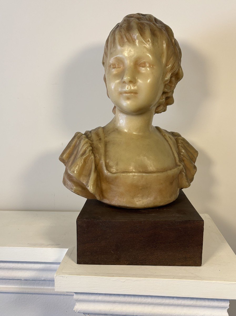 Buste En Cire représentant Anne Andeoud, d'Après Jean-Antoine Houdon, 20e Siècle