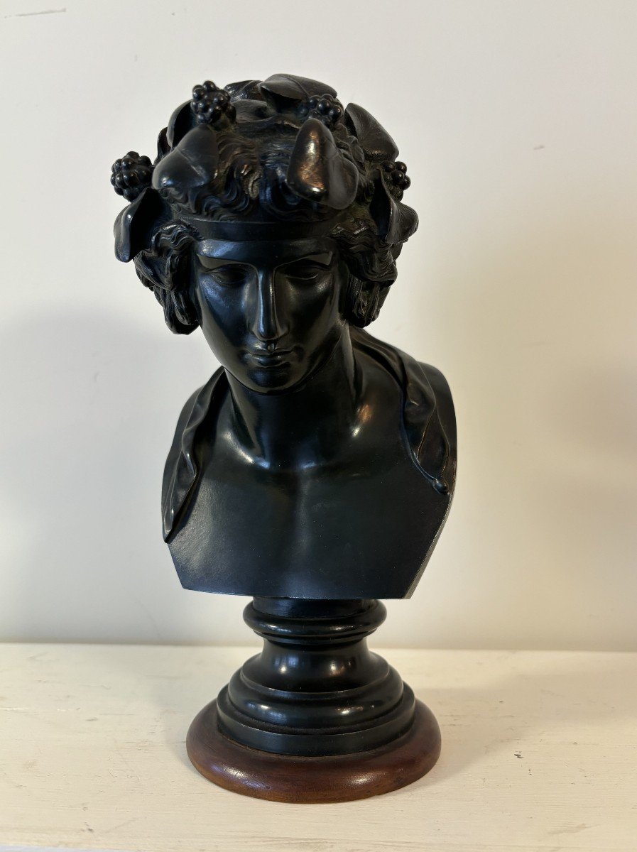 Two Bronze Bustes With Black Patina From Antique, 19th Century-photo-2
