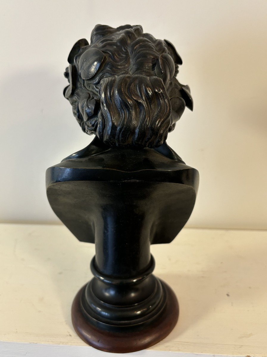 Two Bronze Bustes With Black Patina From Antique, 19th Century-photo-1