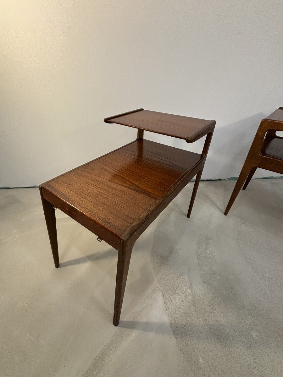 Kurt Ostervig (1912–1986), Pair Of Two-top Teak Side Tables. Denmark, 20th Century -photo-4