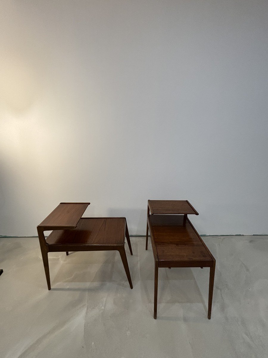 Kurt Ostervig (1912–1986), Pair Of Two-top Teak Side Tables. Denmark, 20th Century -photo-1