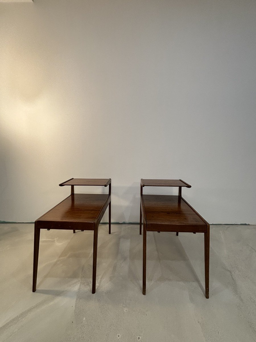 Kurt Ostervig (1912–1986), Pair Of Two-top Teak Side Tables. Denmark, 20th Century -photo-3
