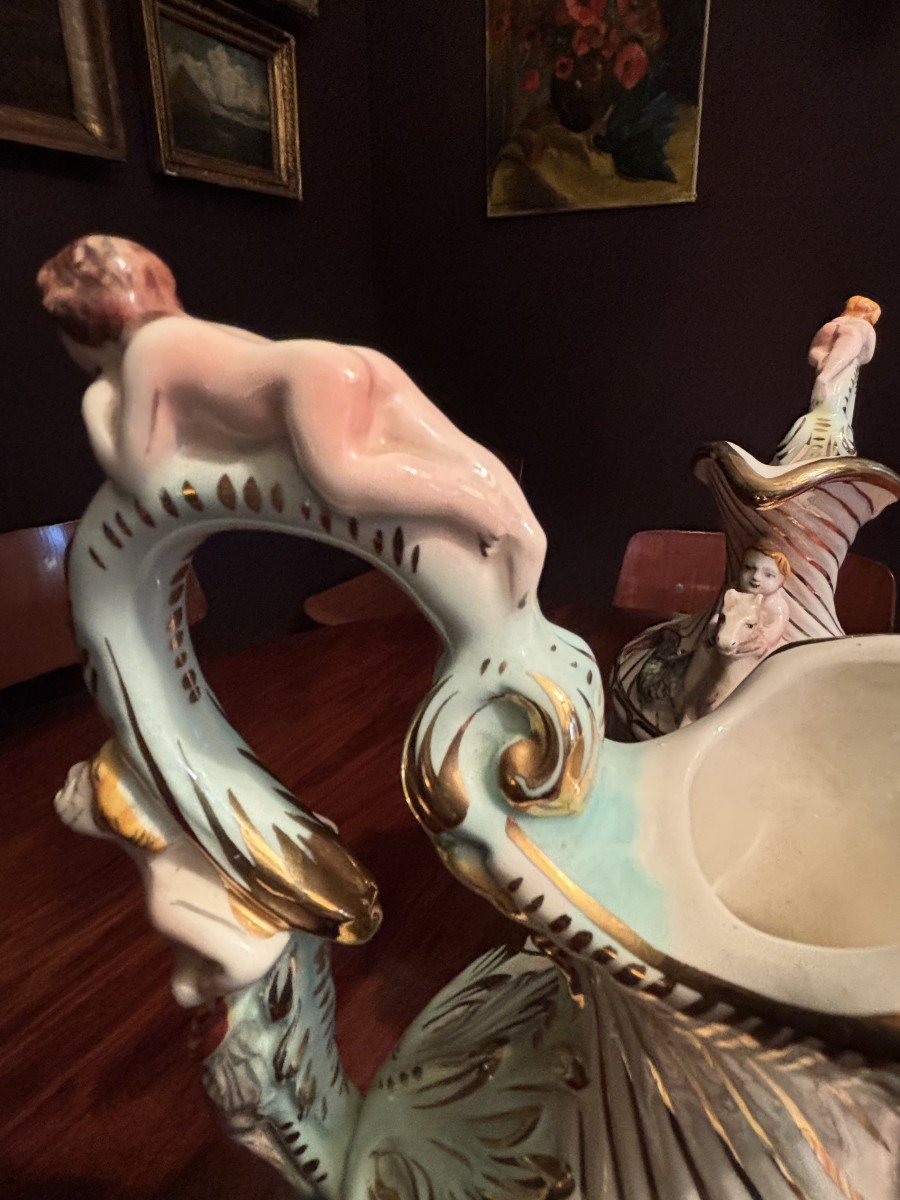 Pair Of Capodimonte Decorative Pitchers-photo-8