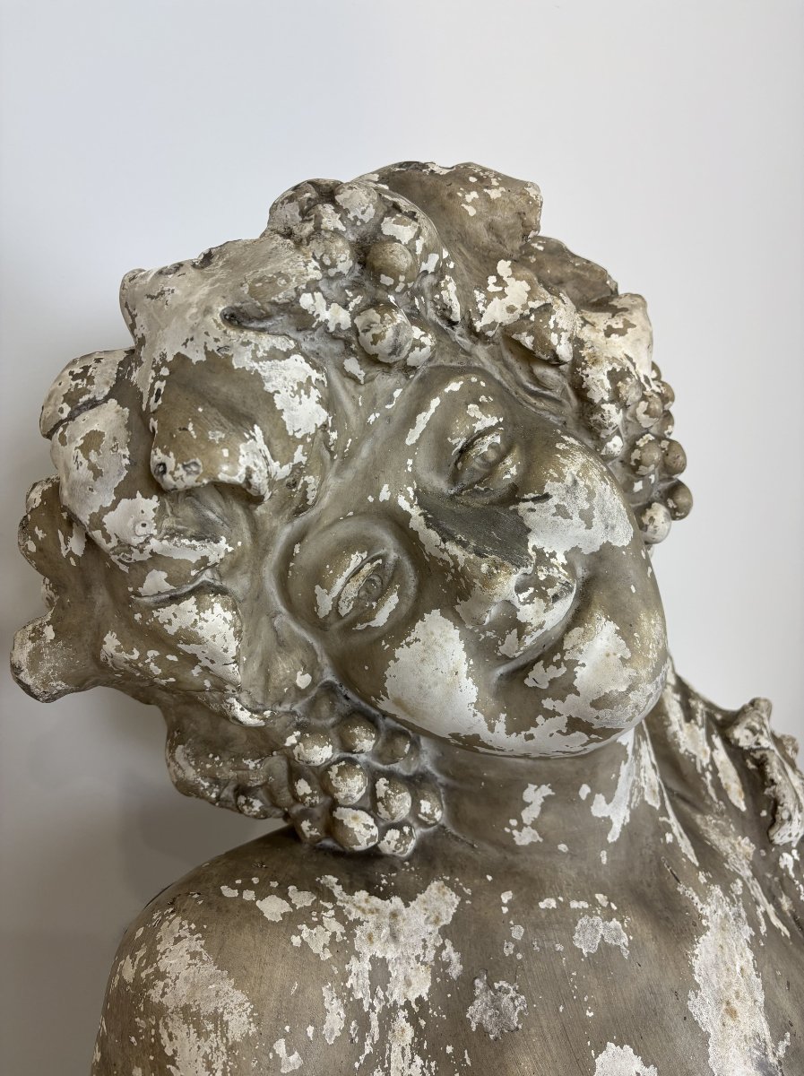 Large Plaster Bust - Bacchante - Signed - Early 20th Century, Belgium-photo-3