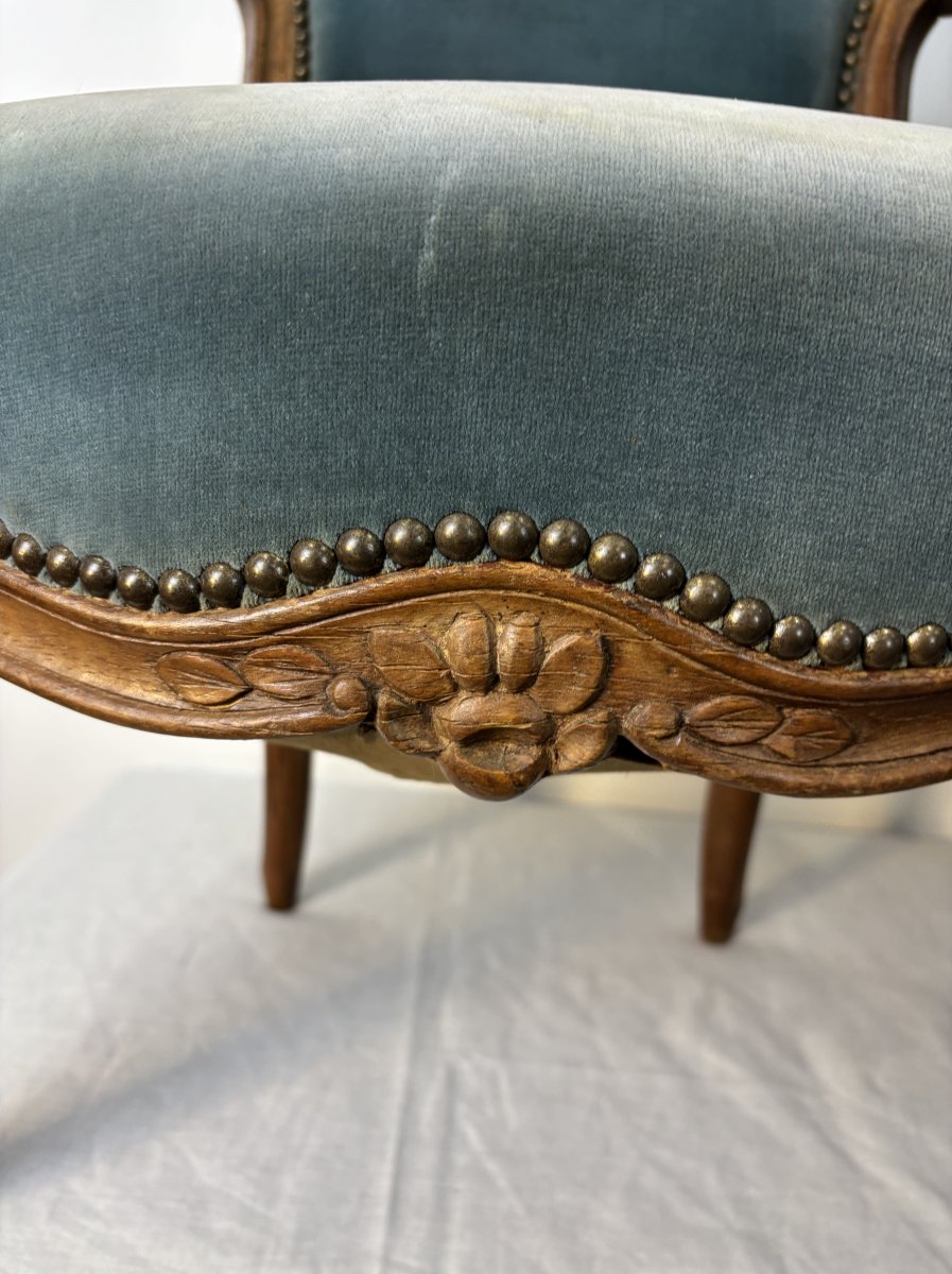 Elegant Pair Of Louis XV Cabriolet Armchairs - 13th Century-photo-2