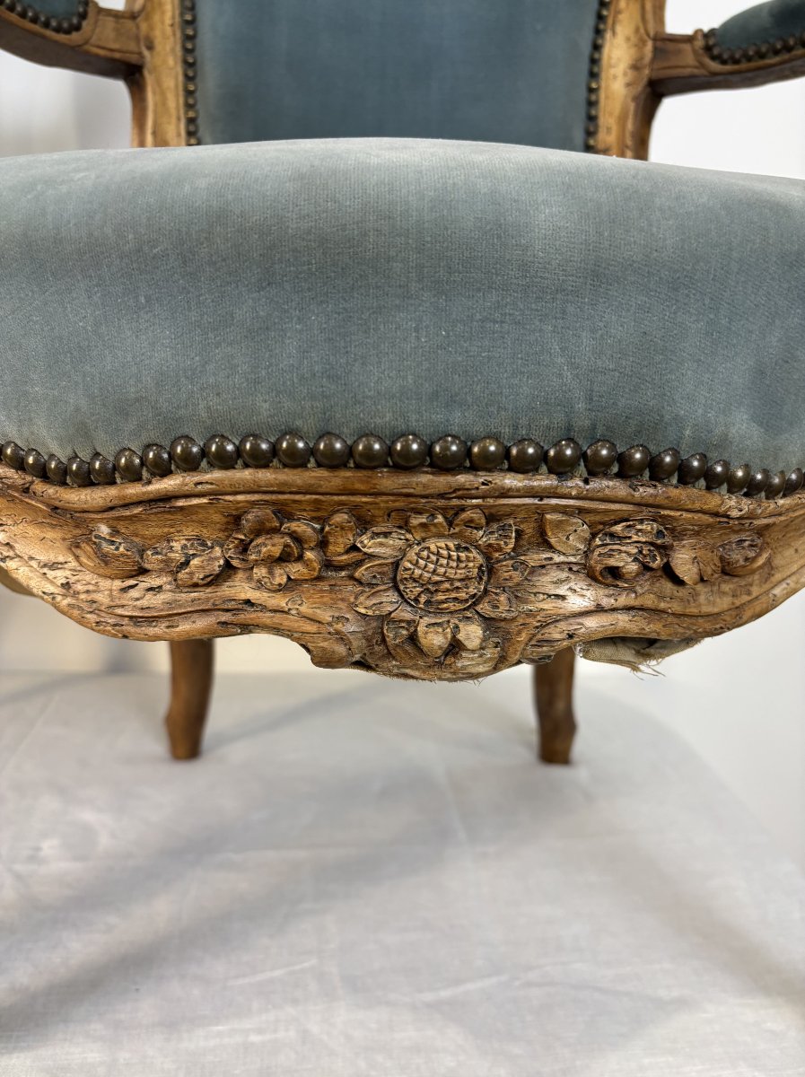 Elegant Pair Of Louis XV Cabriolet Armchairs - 13th Century-photo-4