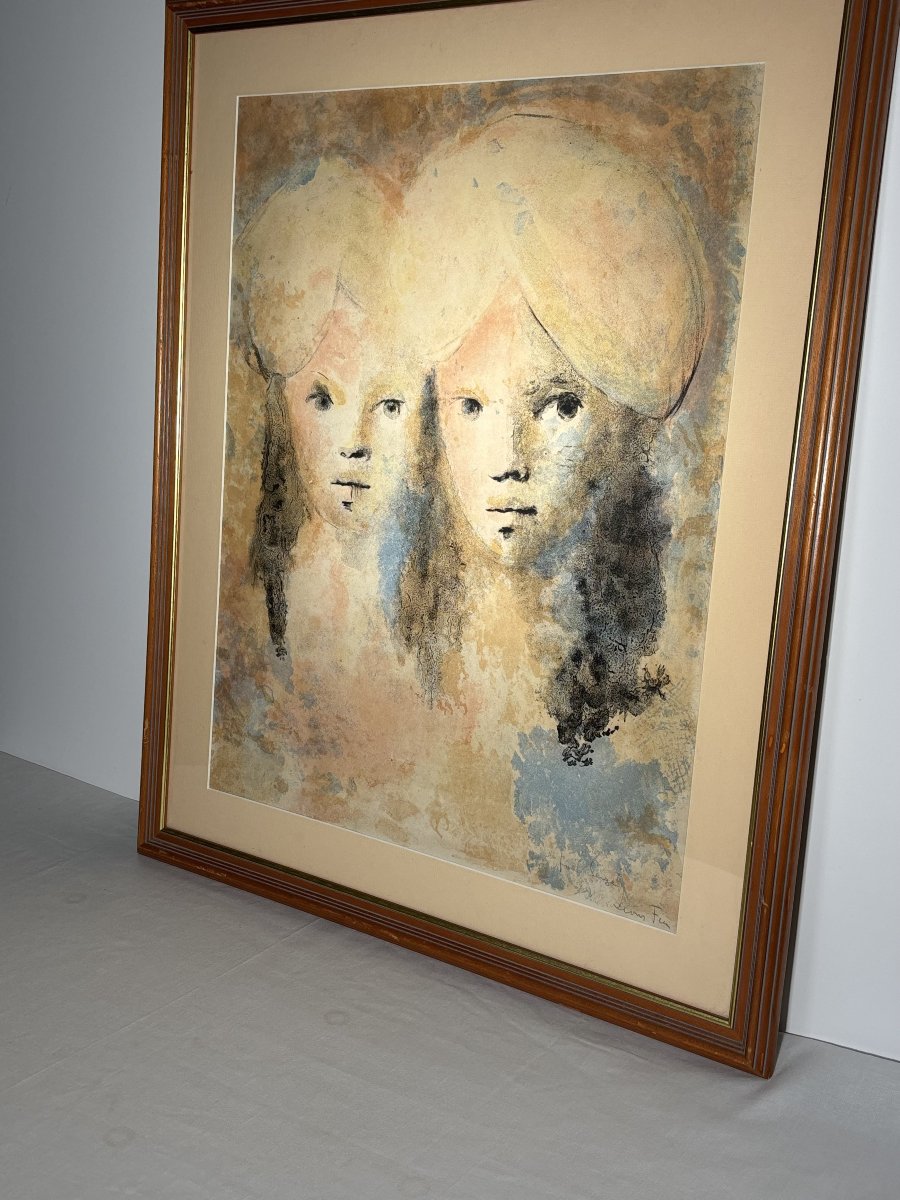 Leonor Fini (1907-1996), Estampe originale en couleurs, signée et dédicacée par l'artiste-photo-1