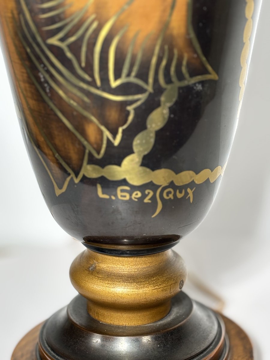 Lucien Gerfaux (1882-1972), Luminous Basin Decorated With Fish, Art Deco, 20th Century-photo-1