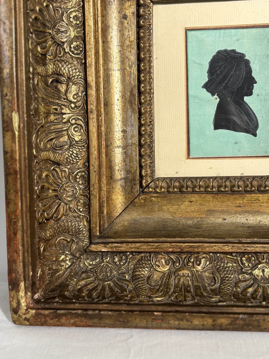 Set Of Four Painted Silhouette Portraits, France, Late 18th - Early 19th Century-photo-2