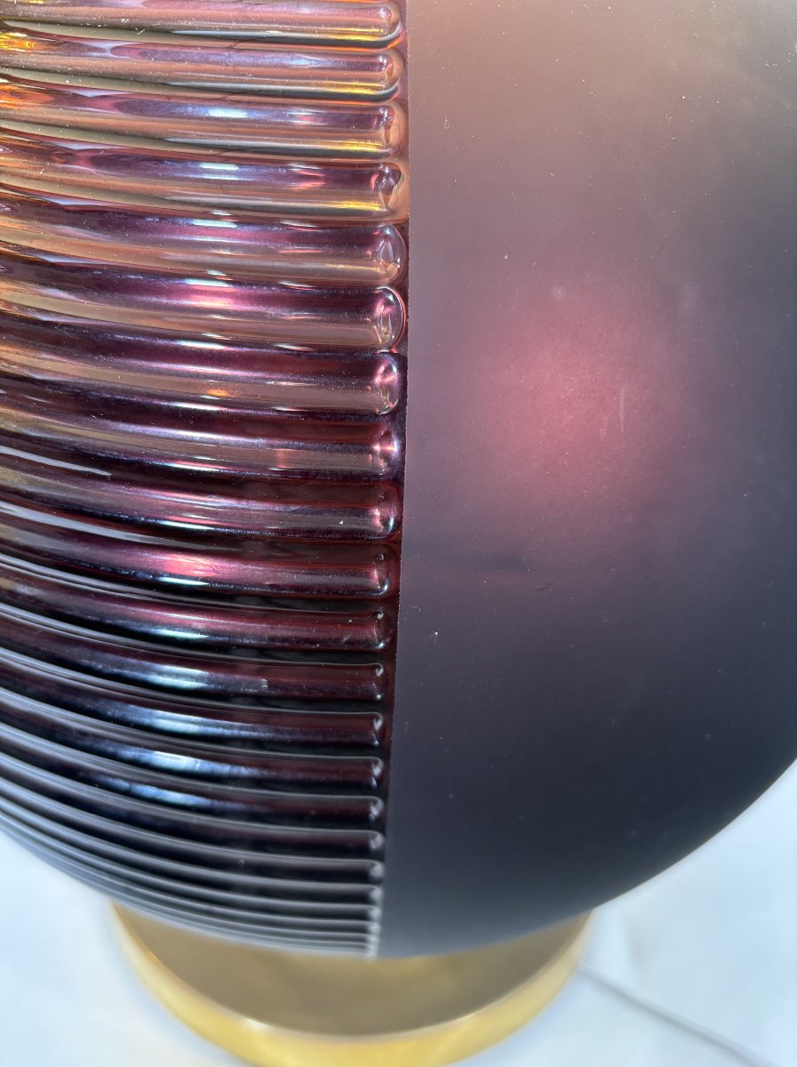 Paire de lampes en verre de Murano des années 80, Italie, XXe siècle-photo-5