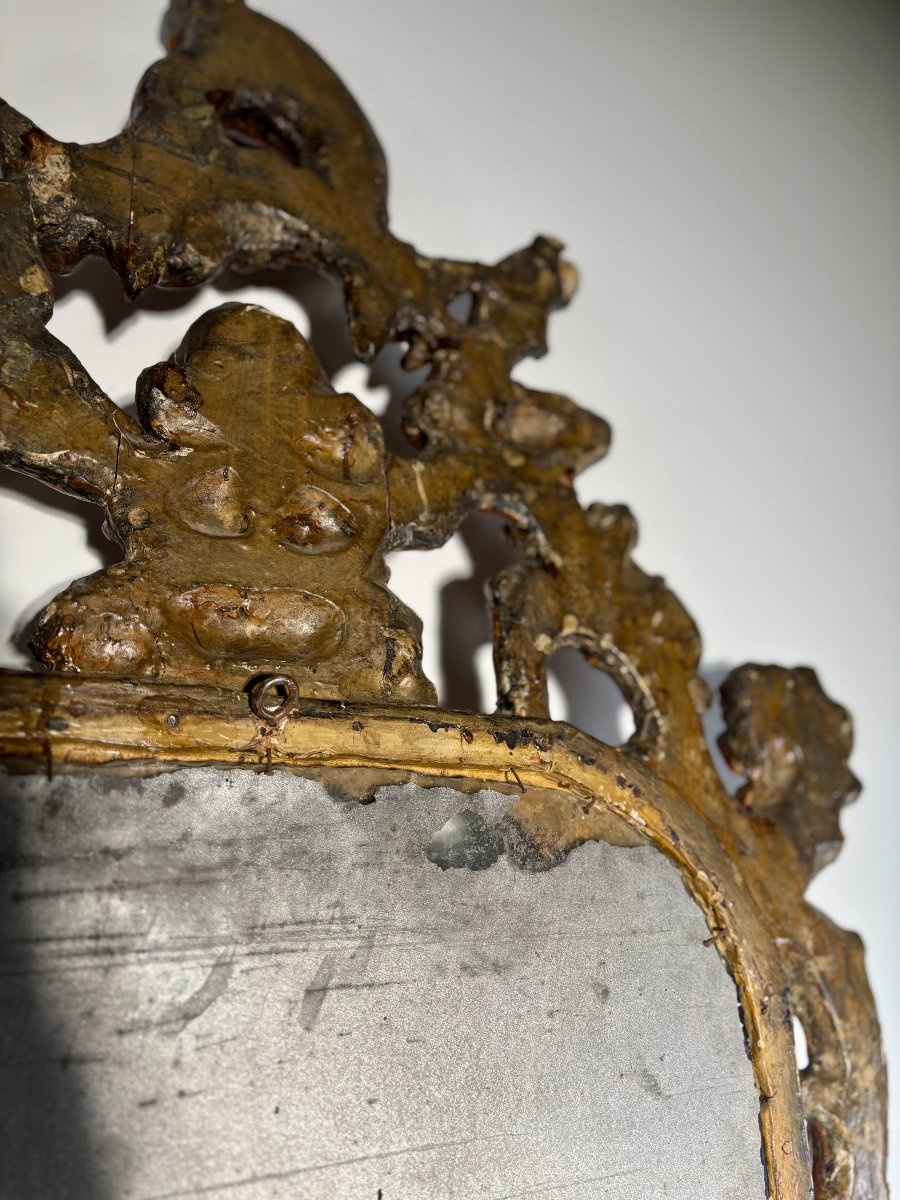 Italian Baroque Mirror In Carved Wood - 18th Century-photo-8