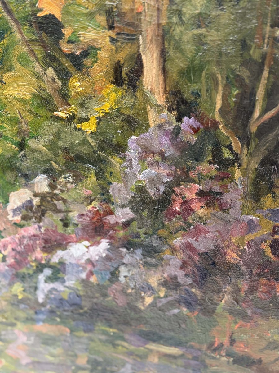 20th Century School, Late Impressionism, Waterside Landscape, Signed And Dated 1910-photo-3