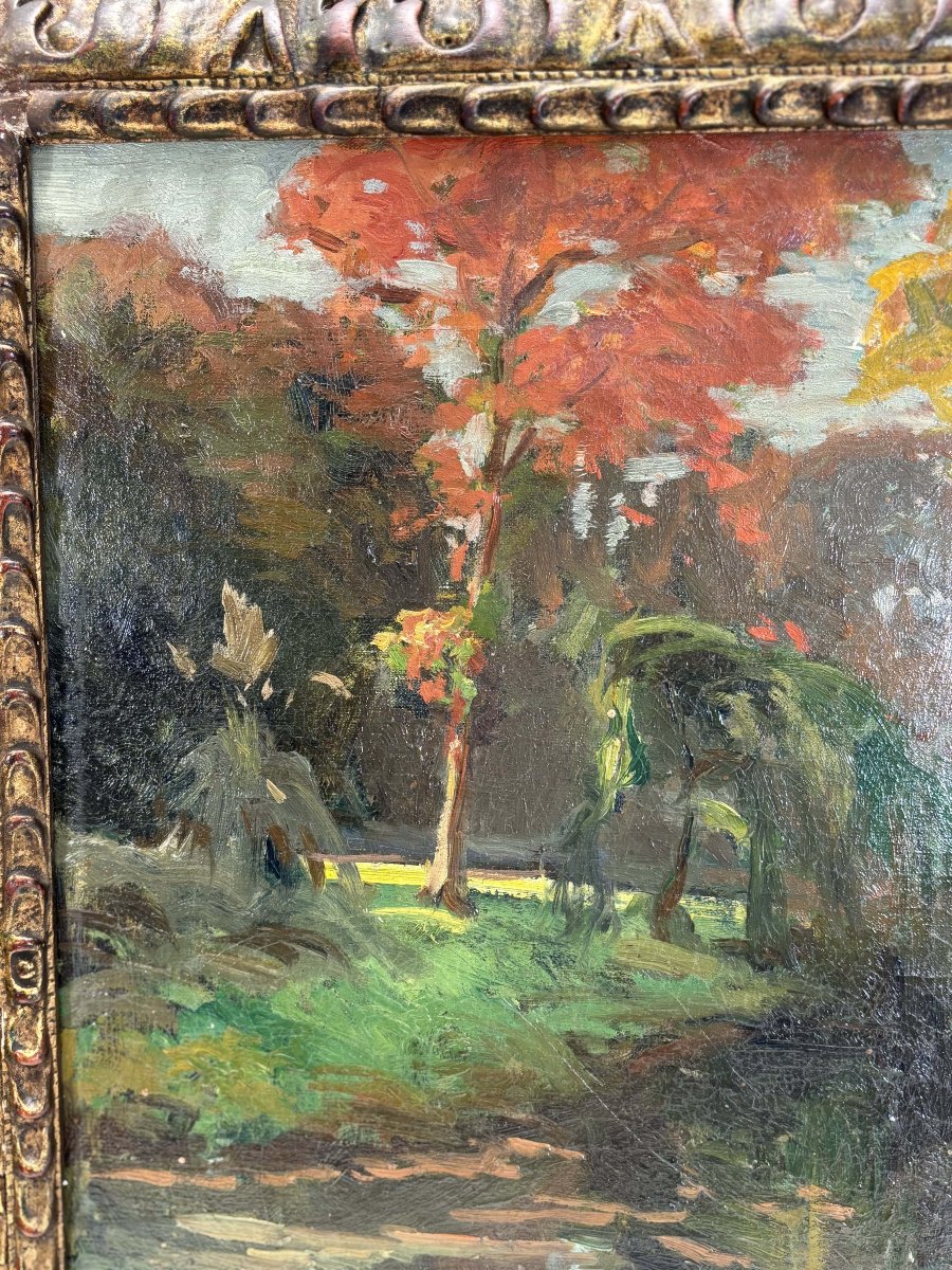 20th Century School, Late Impressionism, Waterside Landscape, Signed And Dated 1910-photo-4