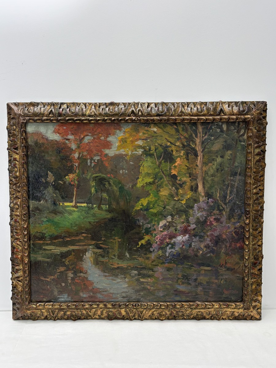 20th Century School, Late Impressionism, Waterside Landscape, Signed And Dated 1910