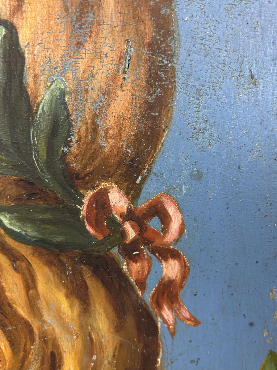 Coat Of Arms / Antique Standard-bearer - Female Allegory - 19th Century-photo-2