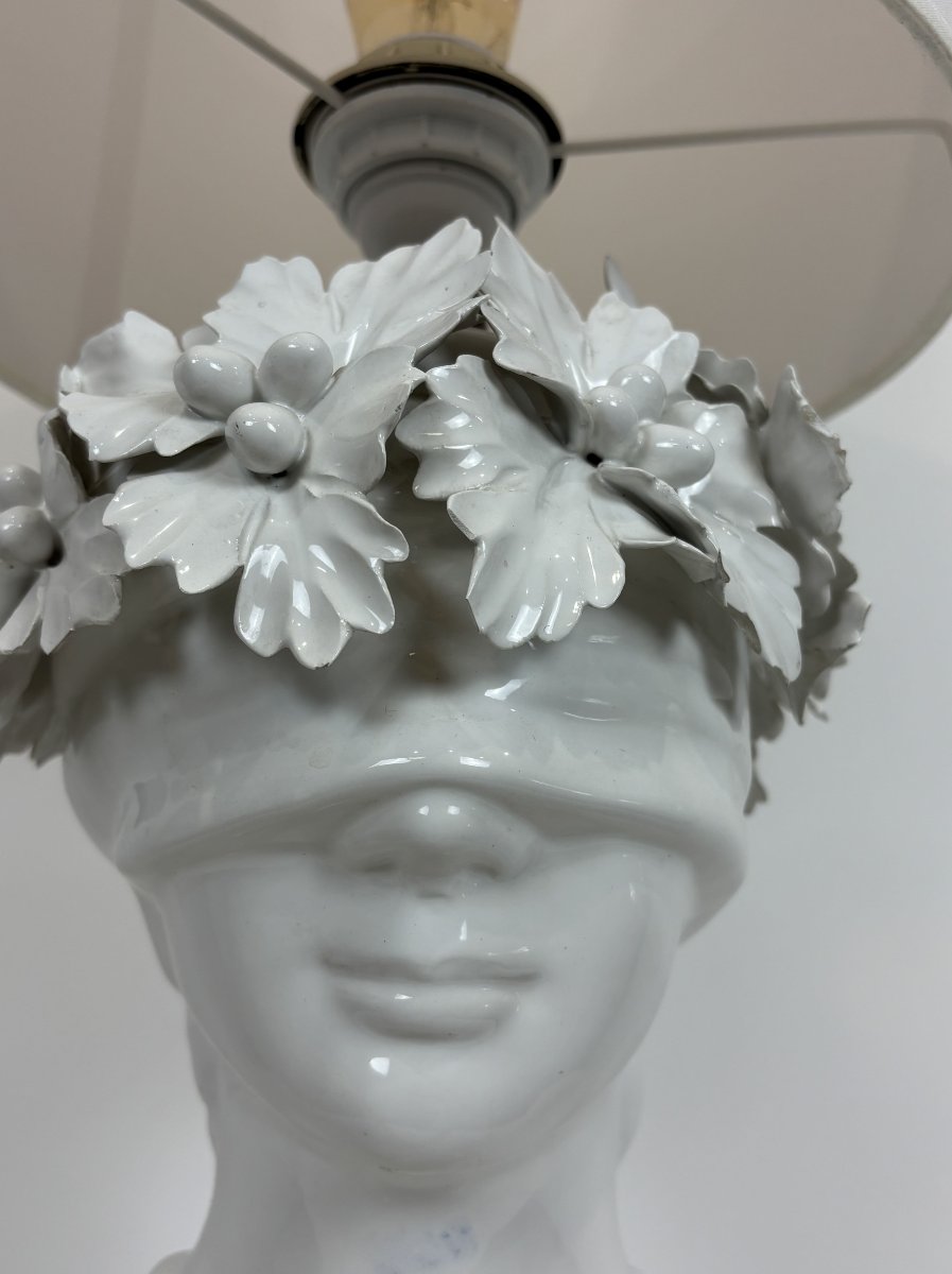 Grande lampe en céramique attribuée à Capodimonte -Italie - circa 1960/1970-photo-2