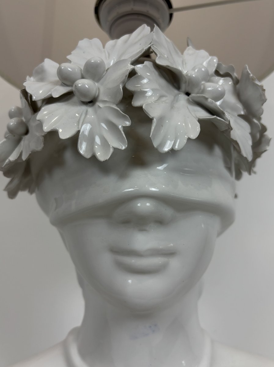 Grande lampe en céramique attribuée à Capodimonte -Italie - circa 1960/1970-photo-1