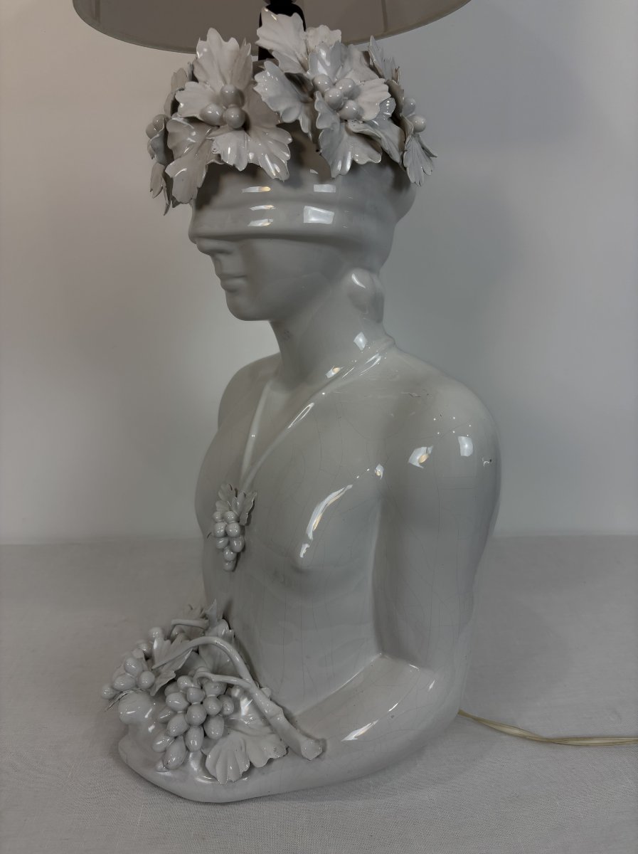 Grande lampe en céramique attribuée à Capodimonte -Italie - circa 1960/1970-photo-2