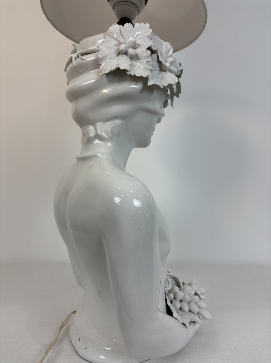 Grande lampe en céramique attribuée à Capodimonte -Italie - circa 1960/1970-photo-6