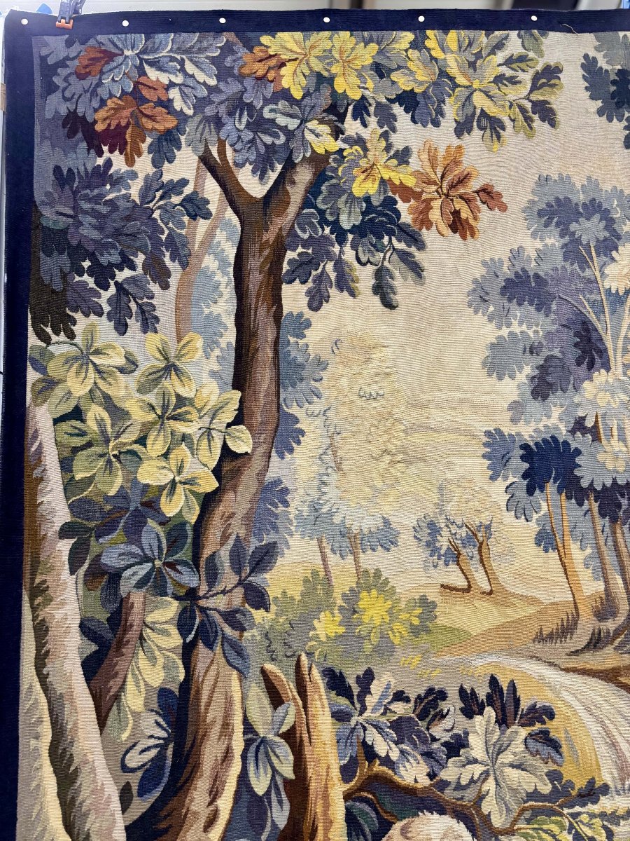 Tapisserie d'Aubusson "Chasse au Loup", Atelier Jean Picaud, France, milieu XXe siècle-photo-2