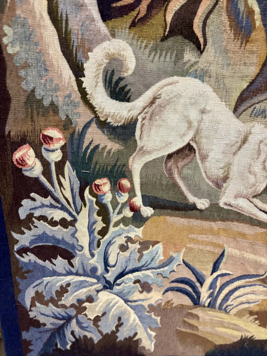 Tapisserie d'Aubusson "Chasse au Loup", Atelier Jean Picaud, France, milieu XXe siècle-photo-3