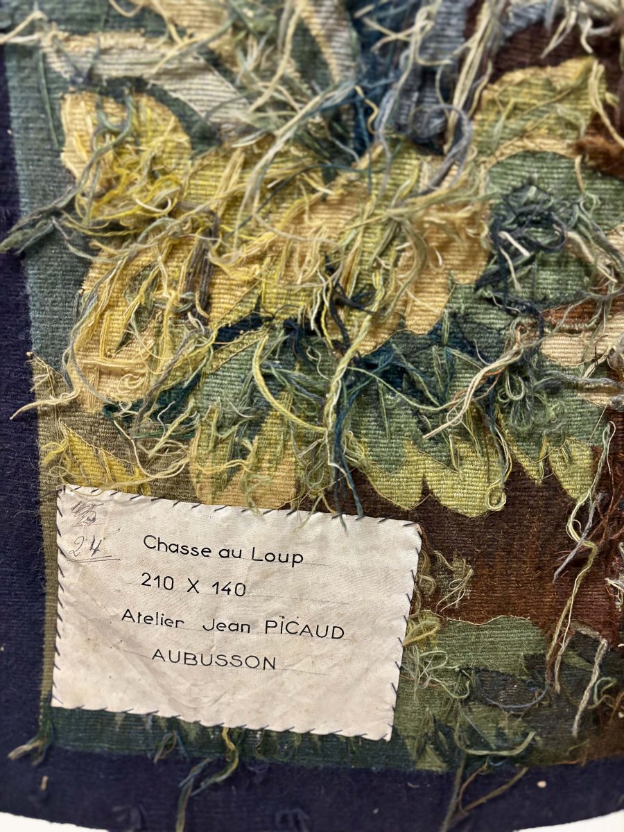 Tapisserie d'Aubusson "Chasse au Loup", Atelier Jean Picaud, France, milieu XXe siècle-photo-7