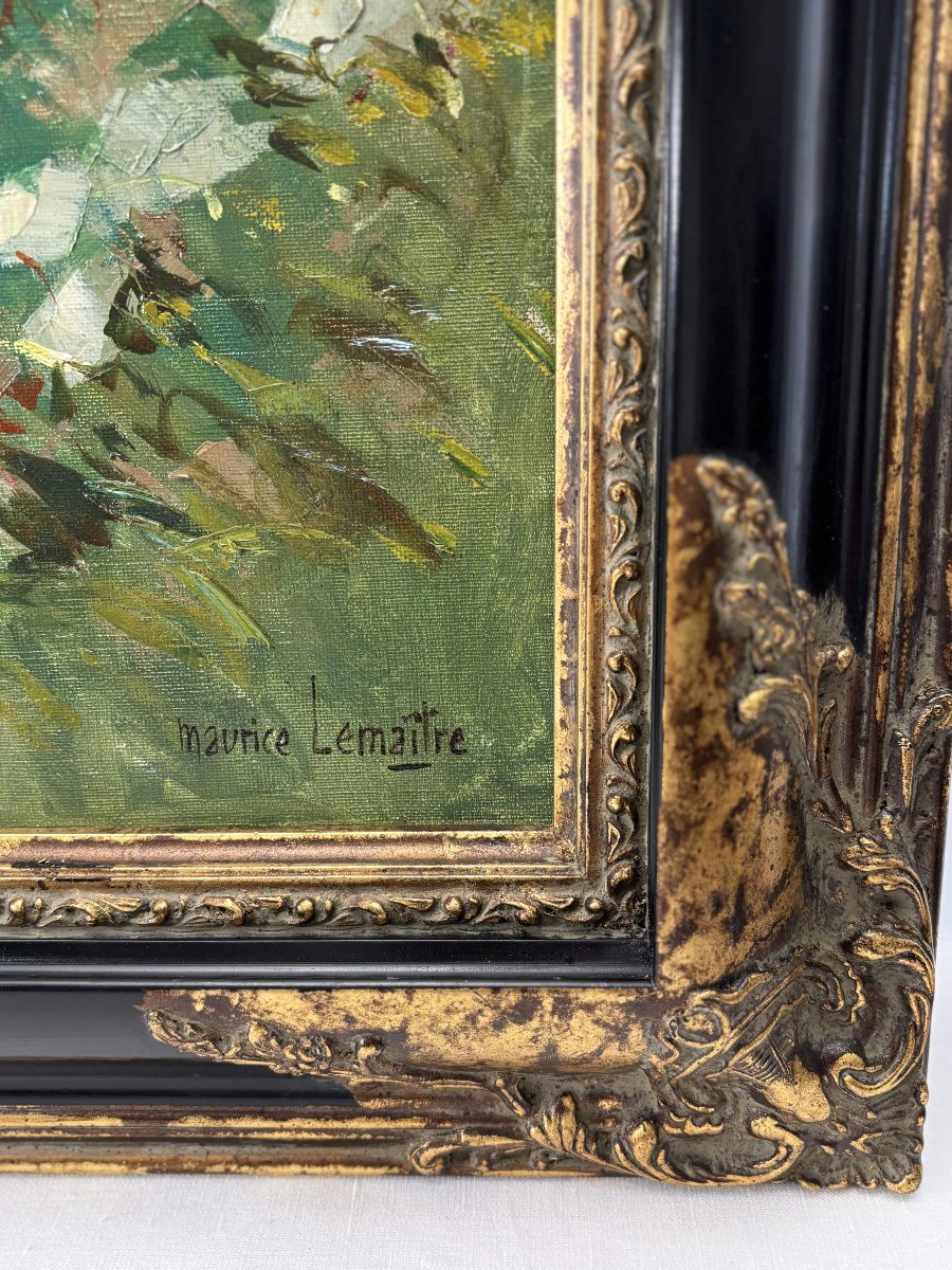 French School Of The 20th Century, Maurice Lemaitre (1929-2018) Oil On Canvas "the Bridge"-photo-4