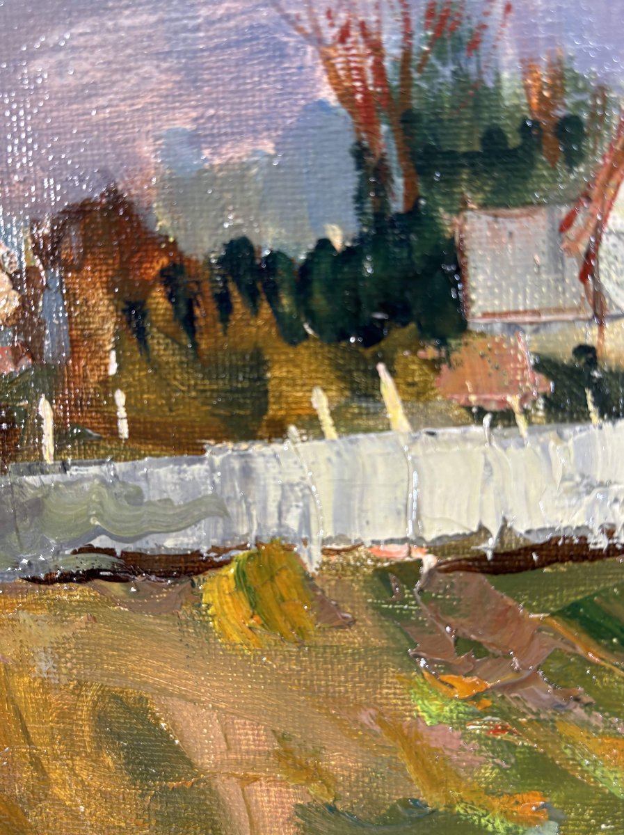French School Of The 20th Century, Maurice Lemaitre (1929-2018) Oil On Canvas "the Bridge"-photo-6