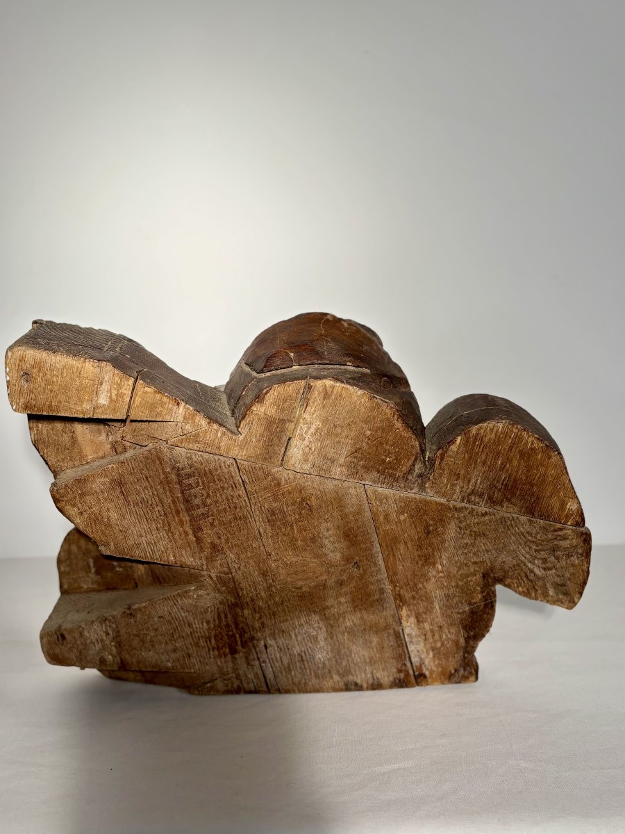 Wooden Carved Figure Depicting An Angel - Architectural Fragment - French Work, 19th Century-photo-5